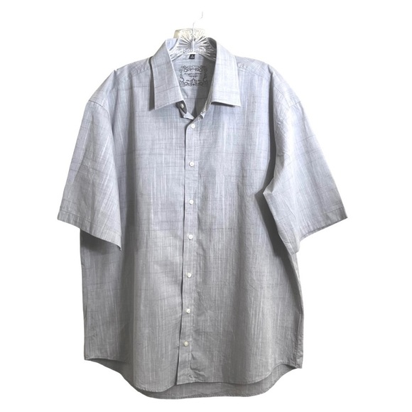 Angelo Litrico Light Gray Men Button Front Short Sleeve Shirt Size XL - Picture 2 of 5